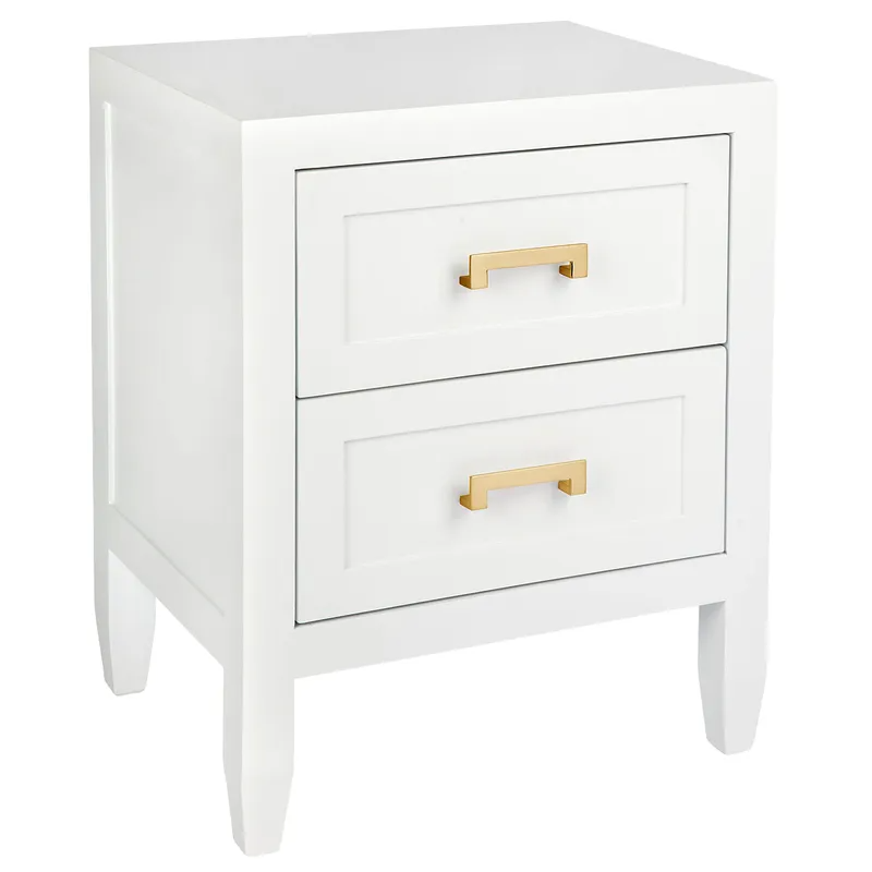 Soloman Bedside Table Small White, 50cm W x 40cm D x 65cm H (RRP $1067) - Image 3