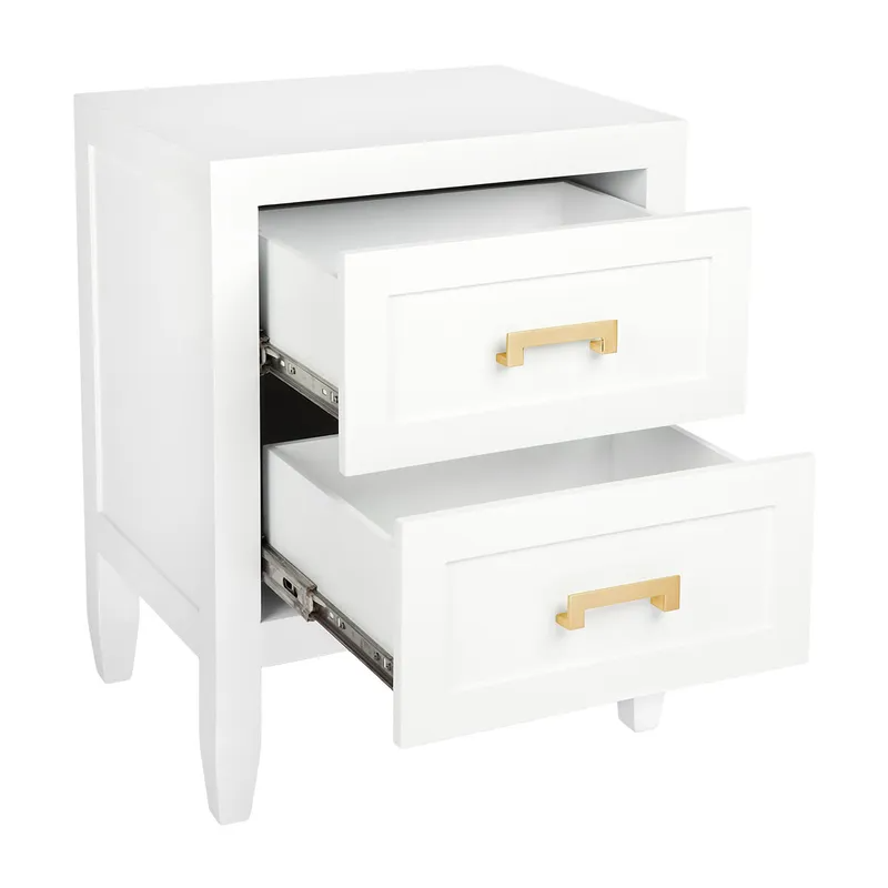 Soloman Bedside Table Small White, 50cm W x 40cm D x 65cm H (RRP $1067) - Image 4