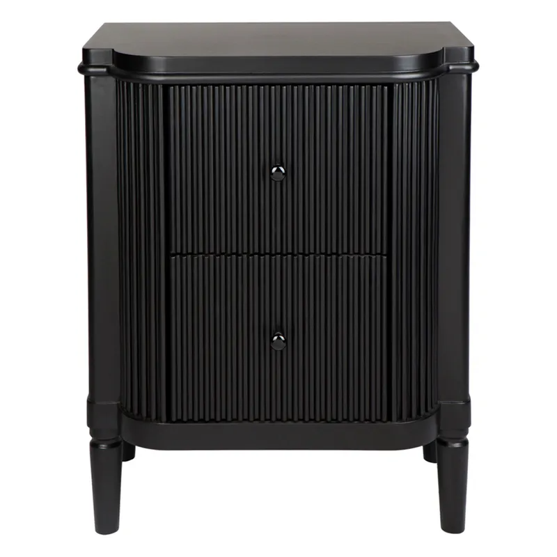 Arielle Bedside Table Black, 60cm W x 40cm D x 76cm H (RRP $1463)