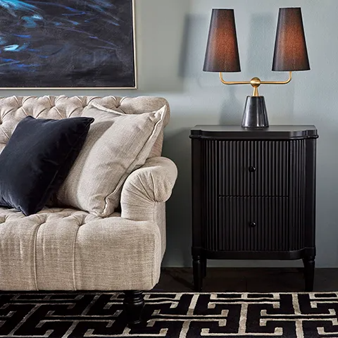 Arielle Bedside Table Black, 60cm W x 40cm D x 76cm H (RRP $1463) - Image 2