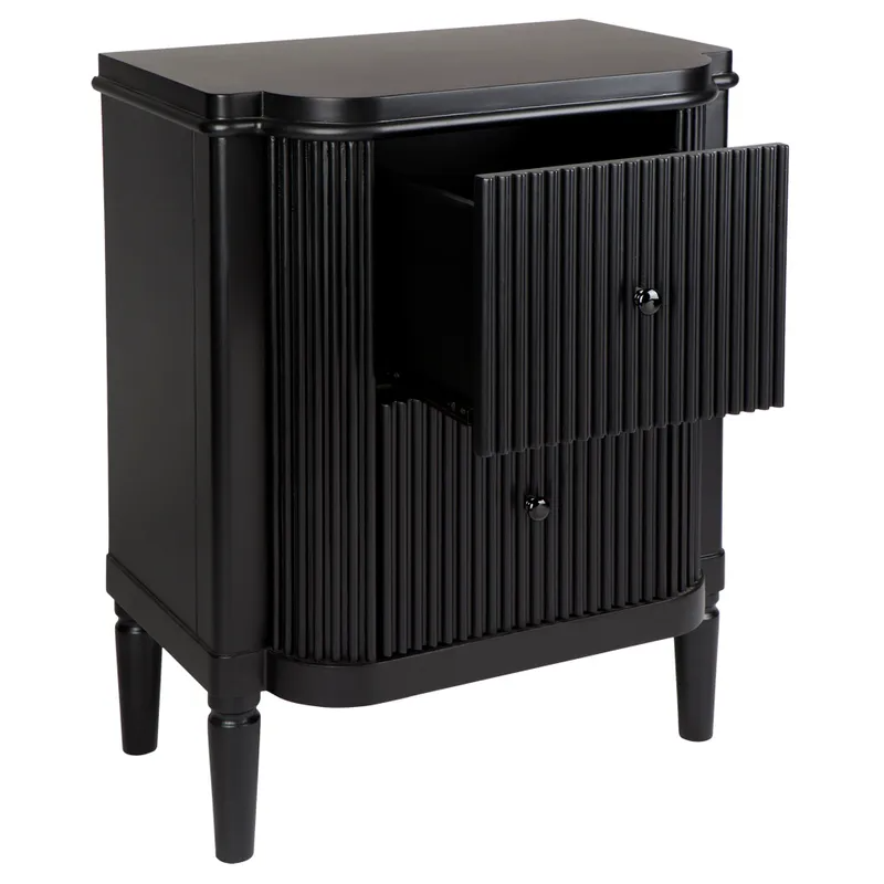 Arielle Bedside Table Black, 60cm W x 40cm D x 76cm H (RRP $1463) - Image 4