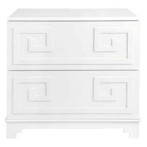 wp-image-tigress-56403.png Greek Key Bedside Table White, 70cm W x 40cm D x 69cm H (RRP $1089)
