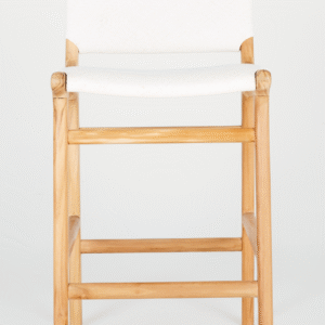 "Santa Monica" Modern Coastal Hamptons Style Timber Barstool, Teak & Whitewashed Seat (RRP $799)