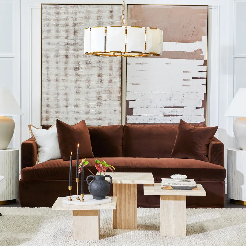 Atlas Travertine Coffee Table Large, 53cm W x 53cm D x 46cm H (RRP $1903) - Image 2