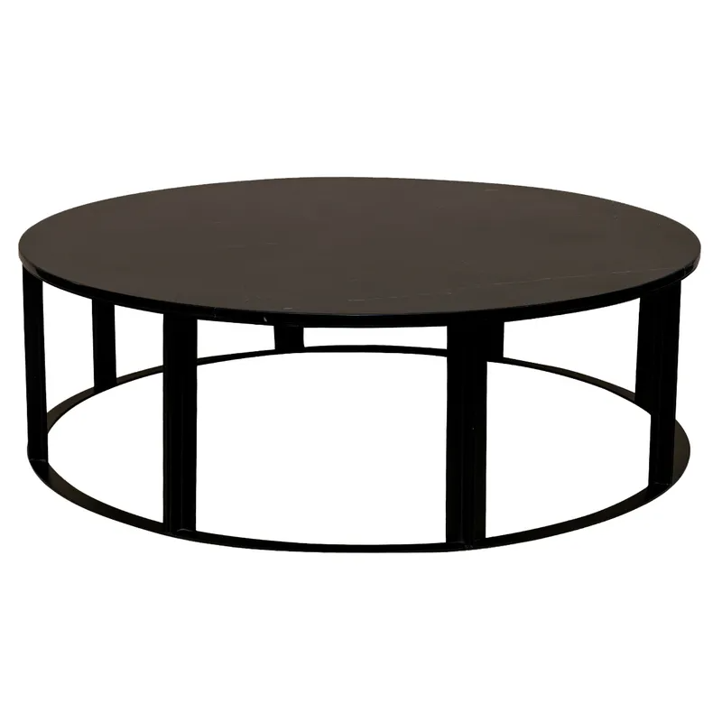 Bowie Marble Coffee Table Large Black, 120cm Dia x 38cm H (RRP $3509)