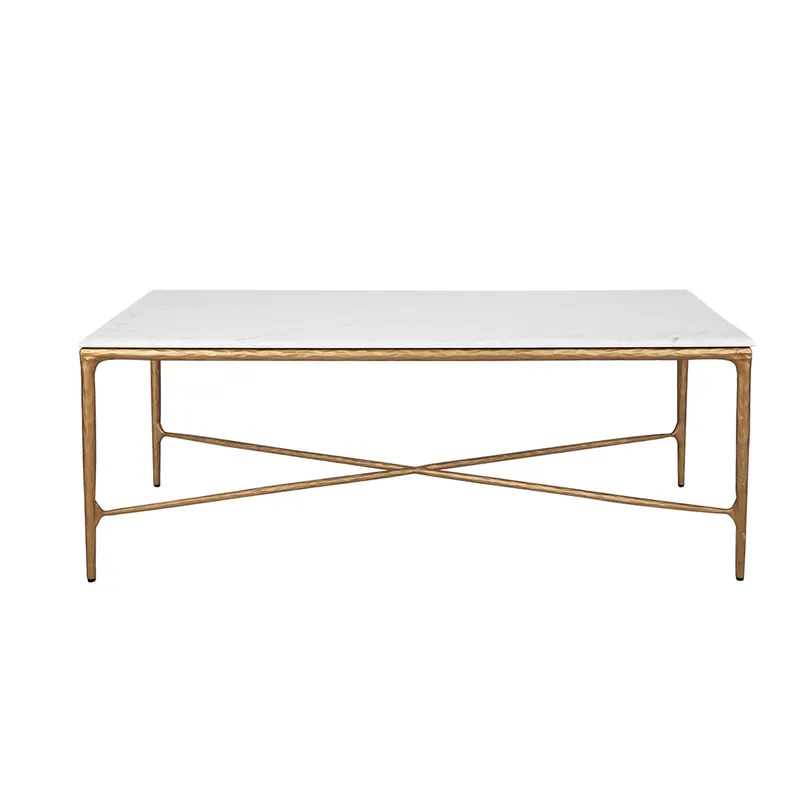 Heston Marble Rectangle Coffee Table Brass, 120cm W x 60cm D x 45cm H (RRP $3663)