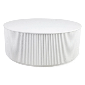 Nomad Round Coffee Table White, 90cm Dia x 36cm H (RRP $1749)
