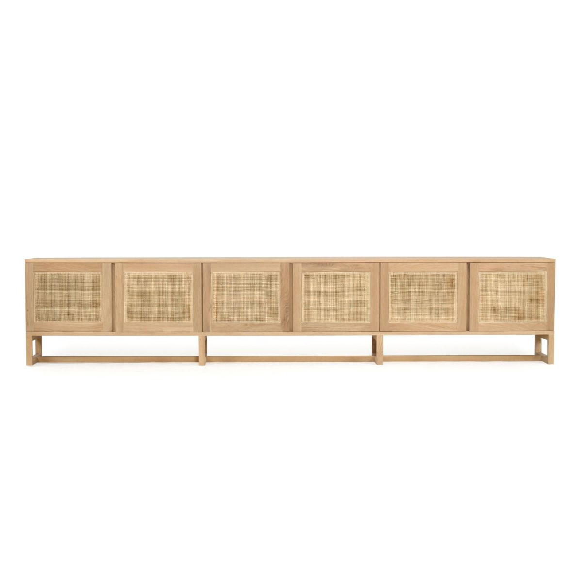 Clovelly Entertainment Unit Six Door Natural, W 300cm x D 45cm x H 55cm
