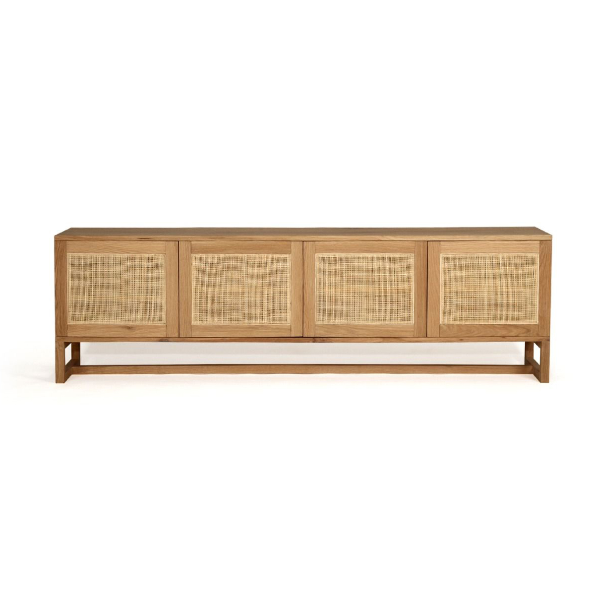 Clovelly Entertainment Unit Four Door Natural, W 200cm x D 45cm x H 55cm