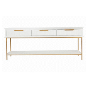 Aimee Console Table Large White, 200cm W x 45cm D x 81cm H (RRP $2629)