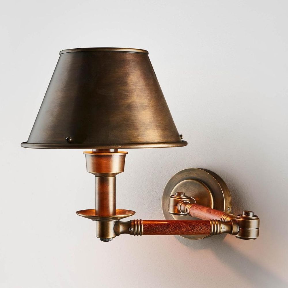 Benton Wall Light with Metal Shade Antique Brass (RRP $594)