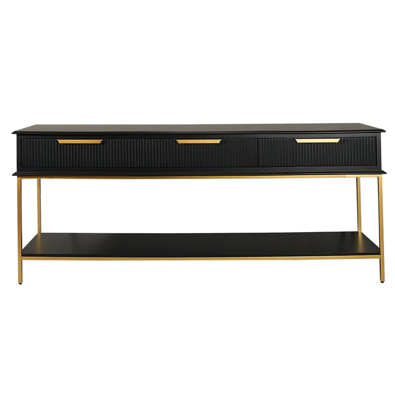 Aimee Console Table Large Black, 200cm W x 45cm D x 81cm H (RRP $2629)
