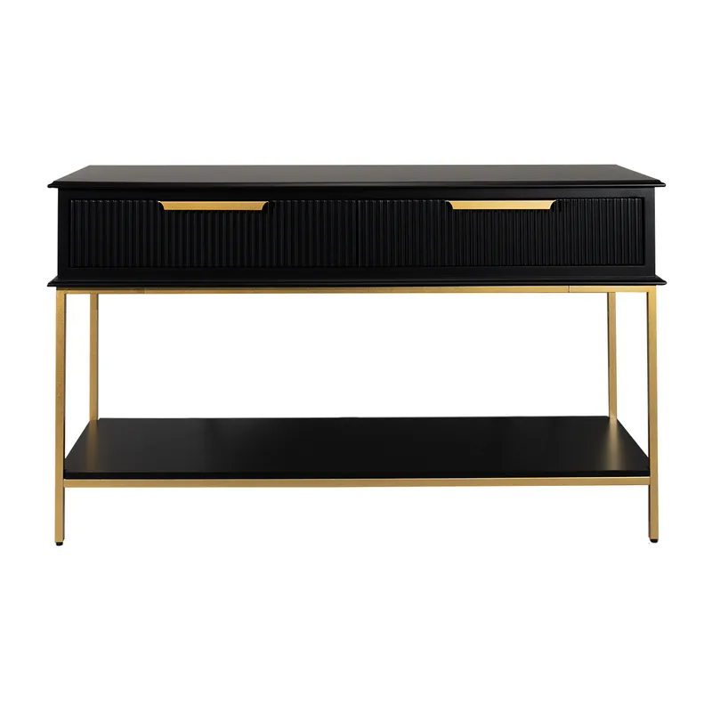 Aimee Console Table Small Black, 140cm W x 45cm D x 81cm H (RRP $1881)