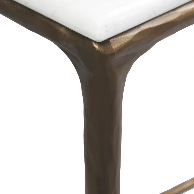 Heston Marble Console Table Medium Brass, 140cm W x 33cm D x 76cm H (RRP $2959) - Image 3
