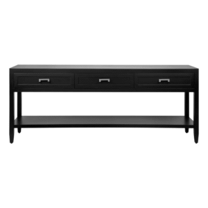 Soloman Console Table Large Black, 200cm W x 45cm D x 81cm H (RRP $3289)