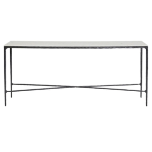Heston Marble Console Table Large Black, 180cm W x 35cm D x 76cm H (RRP $3443)