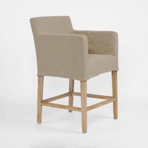 wp-image-tigress-56909.jpg "Antigua" Resort Style Loose Slip Cover Kitchen Counter Barstool, Timber Legs L 60cm W 63cm H 110cm (RRP $899)