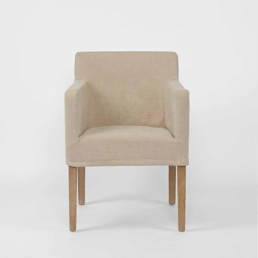 "Antigua" Resort Style Loose Slip Cover Dining Chair Timber Legs, L 62cm W 63cm H 82cm (RRP $699) - Image 2