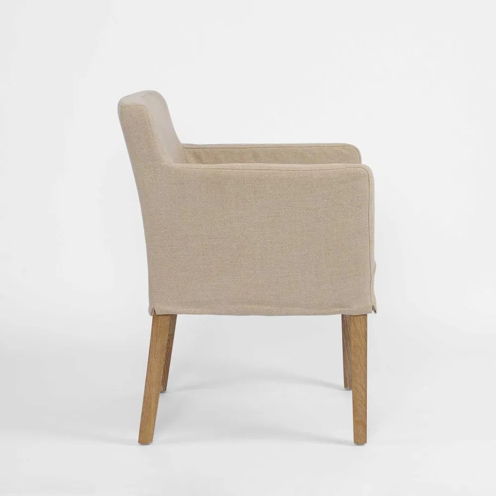 "Antigua" Resort Style Loose Slip Cover Dining Chair Timber Legs, L 62cm W 63cm H 82cm (RRP $699) - Image 3