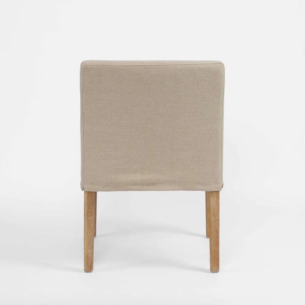 "Antigua" Resort Style Loose Slip Cover Dining Chair Timber Legs, L 62cm W 63cm H 82cm (RRP $699) - Image 4