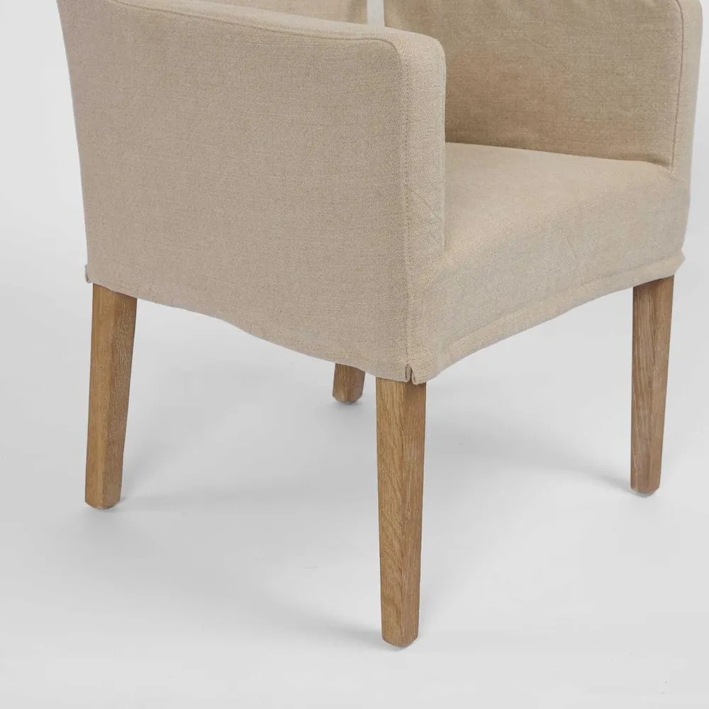 "Antigua" Resort Style Loose Slip Cover Dining Chair Timber Legs, L 62cm W 63cm H 82cm (RRP $699) - Image 5