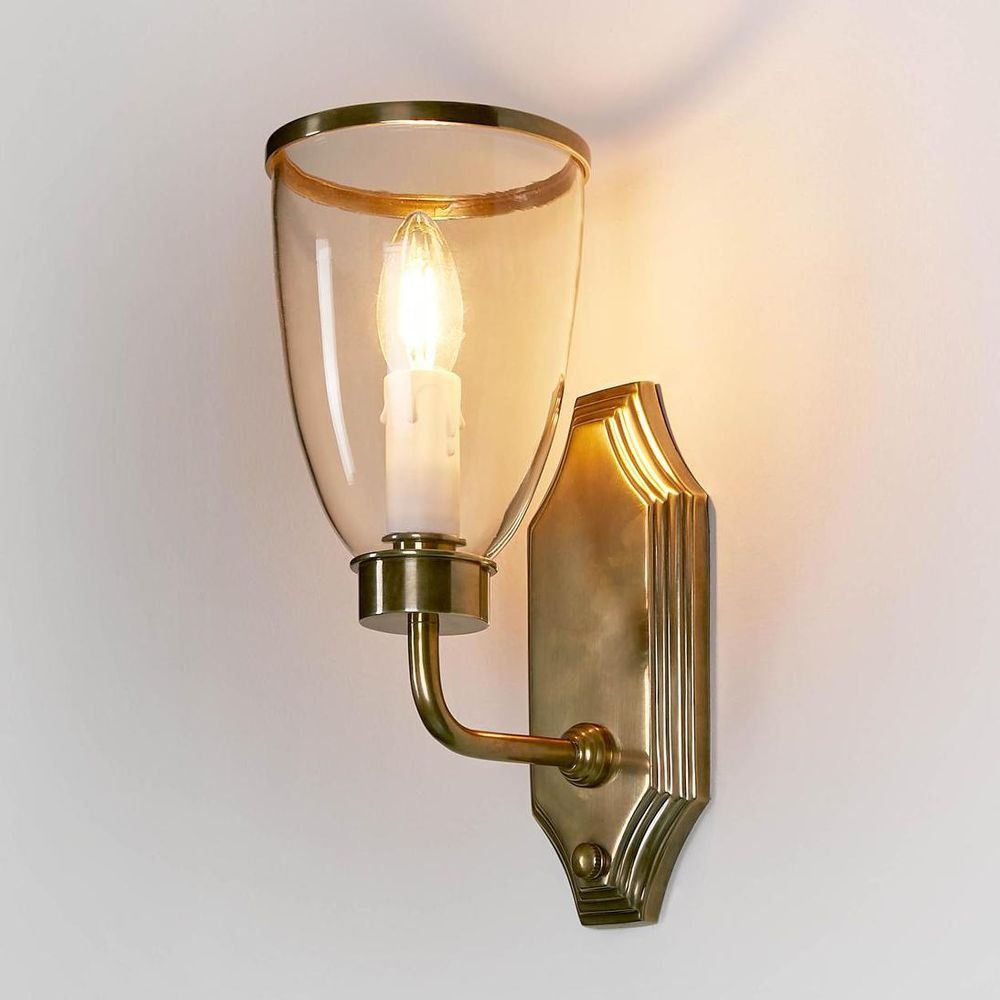 Westbrook Wall Light with Glass Shade Brass (RRP $341)