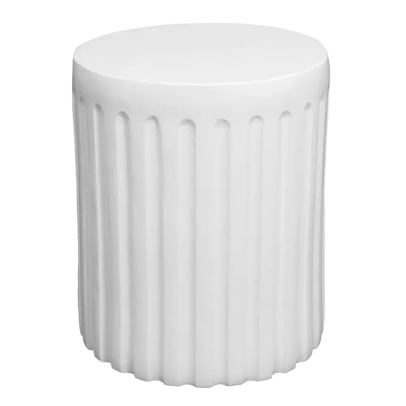 Caleb Side Table White, 39.5cm W x 39.5cm D x 47cm H (RRP $319)