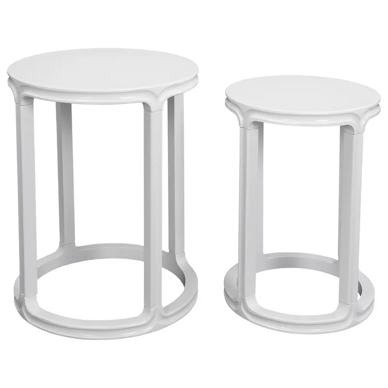 Cadie Nesting Side Tables White, 49cm D x 49cm W x 63cm H (RRP $605)