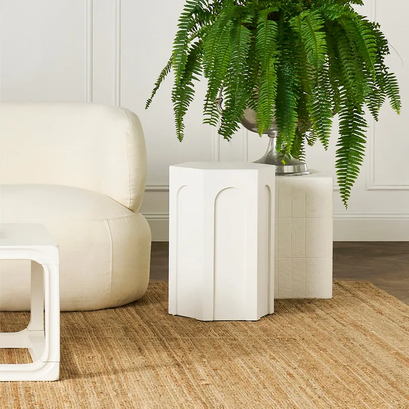 Winston Side Table White, 38cm W x 33cm D x 53.5cm H (RRP $231) - Image 2