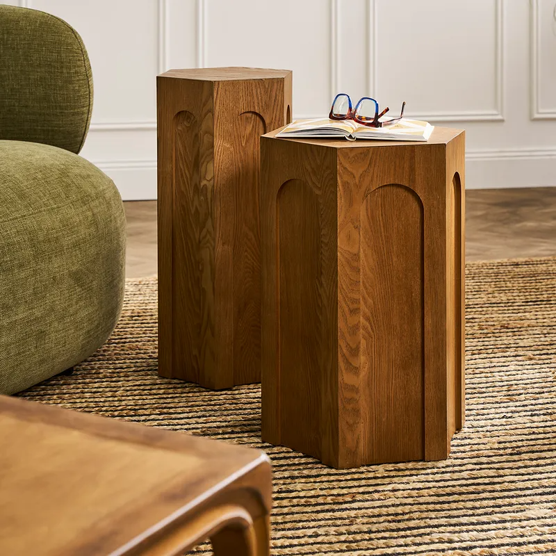 Winston Side Table Walnut, 38cm W x 33cm D x 53.5cm H (RRP $231) - Image 2