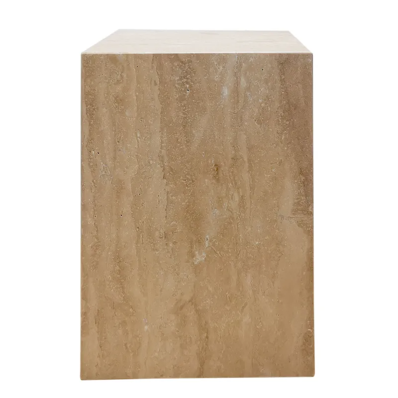 Hendrix Travertine Side Table, 35cm W x 35cm D x 50cm H (RRP $1243) - Image 3