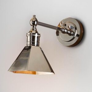 Mayfair Wall Light with Metal Shade Shiny Nickel (RRP $407)