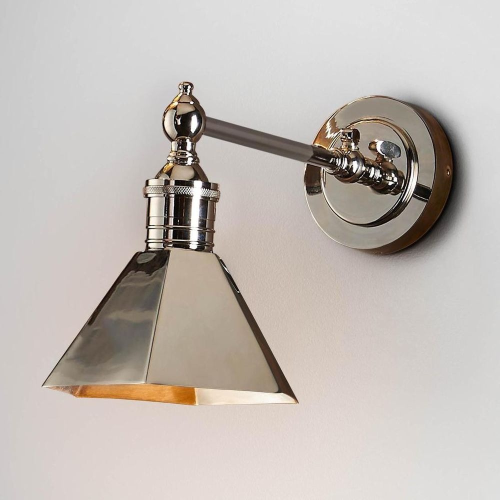 Mayfair Wall Light with Metal Shade Shiny Nickel (RRP $407)