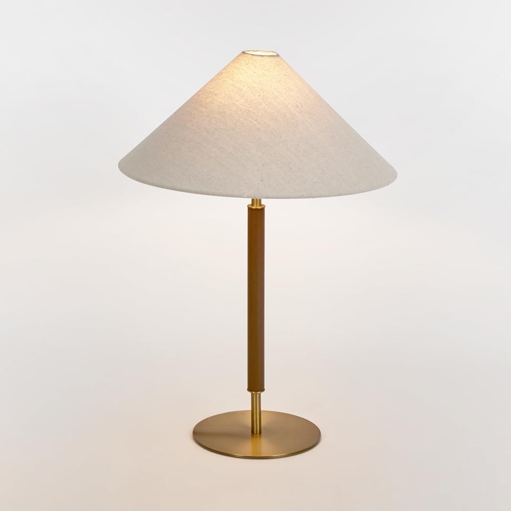Huntley Leather & Brass Table Lamp & Shade (RRP $429)