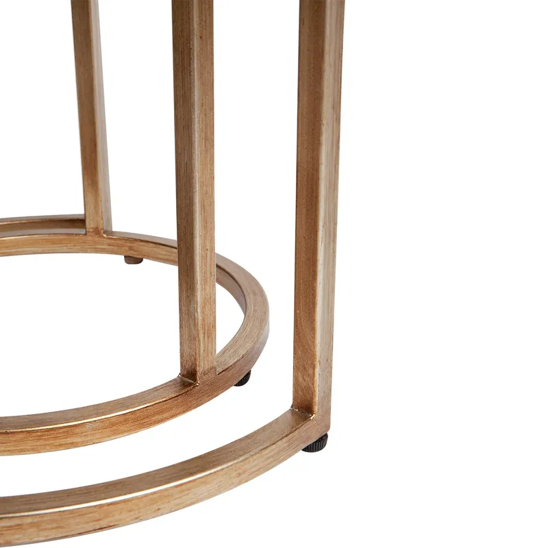 Serene Nesting Side Tables Antique Gold, 41cm Dia x 60cm H (RRP $935) - Image 6