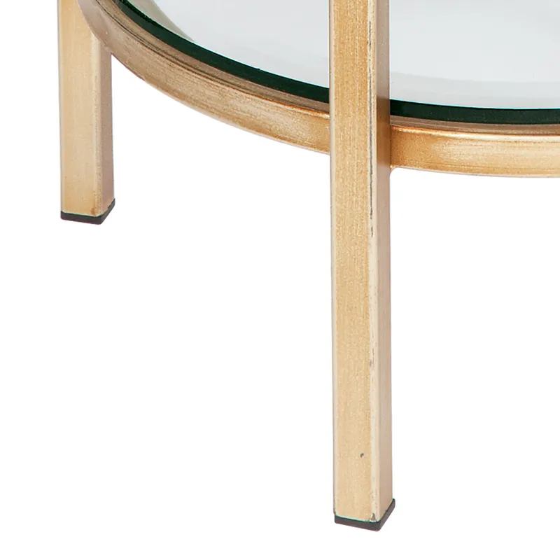 Cocktail Glass Petite Side Table Antique Gold, 35cm Dia x 60cm H (RRP $341) - Image 4