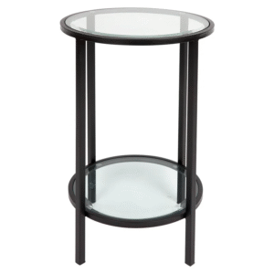 Cocktail Glass Petite Side Table Black, 35cm Dia x 60cm H (RRP $341)