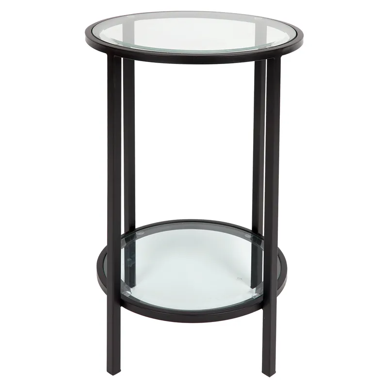 Cocktail Glass Petite Side Table Black, 35cm Dia x 60cm H (RRP $341)