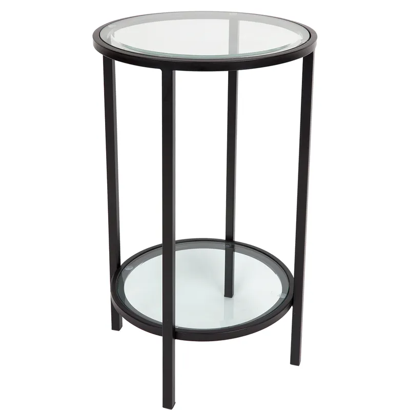 Cocktail Glass Petite Side Table Black, 35cm Dia x 60cm H (RRP $341) - Image 2