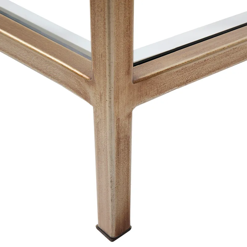 Cocktail Glass Square Side Table Antique Gold, 50cm W x 46cm D x 56cm H (RRP $539) - Image 4