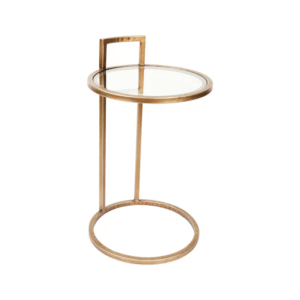 Maxie Side Table Antique Gold, 40cm Dia x 67cm H (RRP $363)