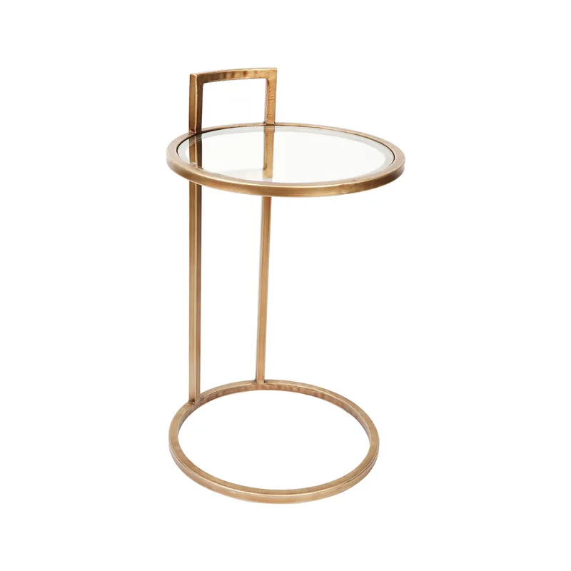 Maxie Side Table Antique Gold, 40cm Dia x 67cm H (RRP $363)