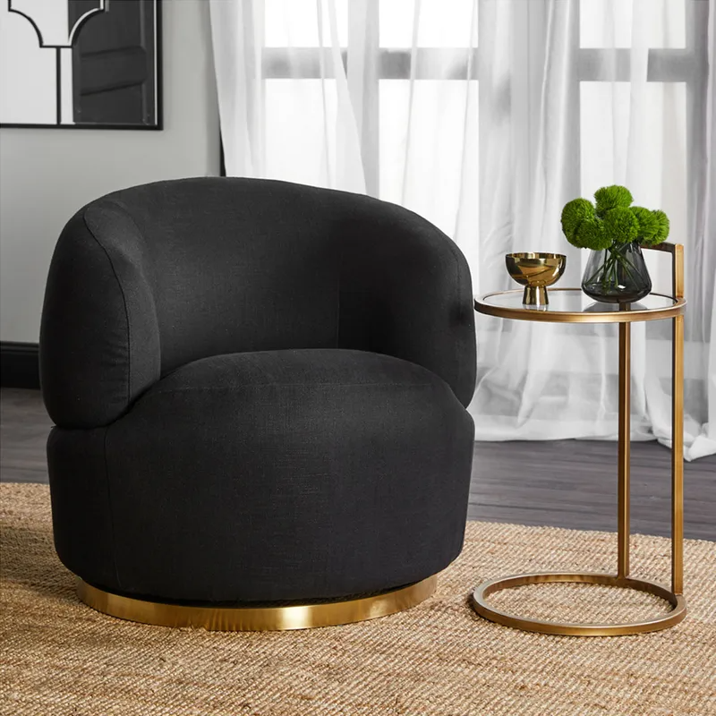 Maxie Side Table Antique Gold, 40cm Dia x 67cm H (RRP $363) - Image 2