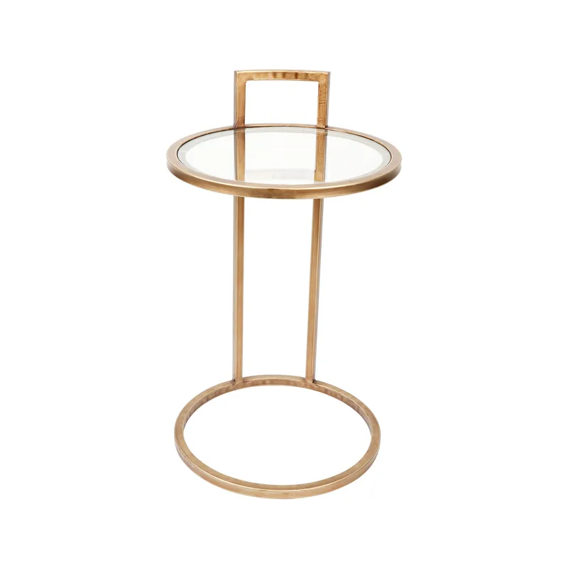 Maxie Side Table Antique Gold, 40cm Dia x 67cm H (RRP $363) - Image 3