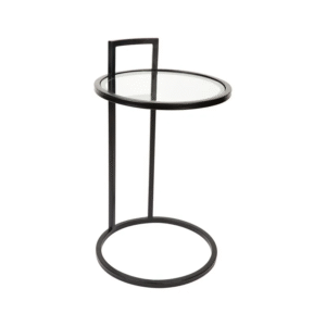 Maxie Side Table Black, 40cm Dia x 67cm H (RRP $363)