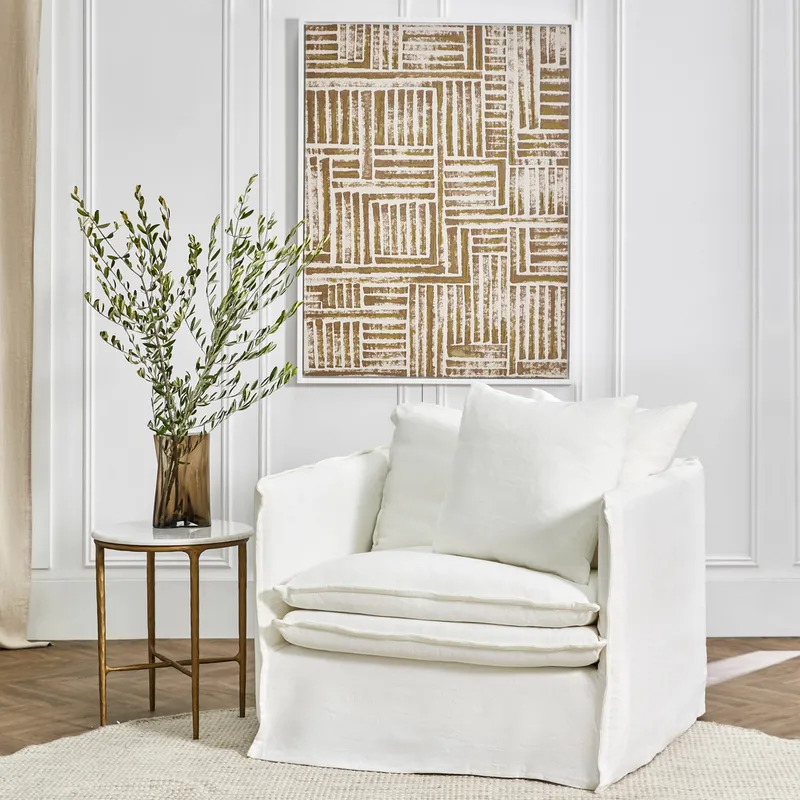 Heston Marble Round Side Table Brass, 45cm Dia x 55cm H (RRP $1529) - Image 2