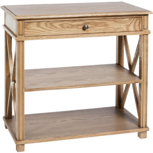 Manto Bedside Table Large Elm, 80W x 45D x 76H cm (RRP $950)