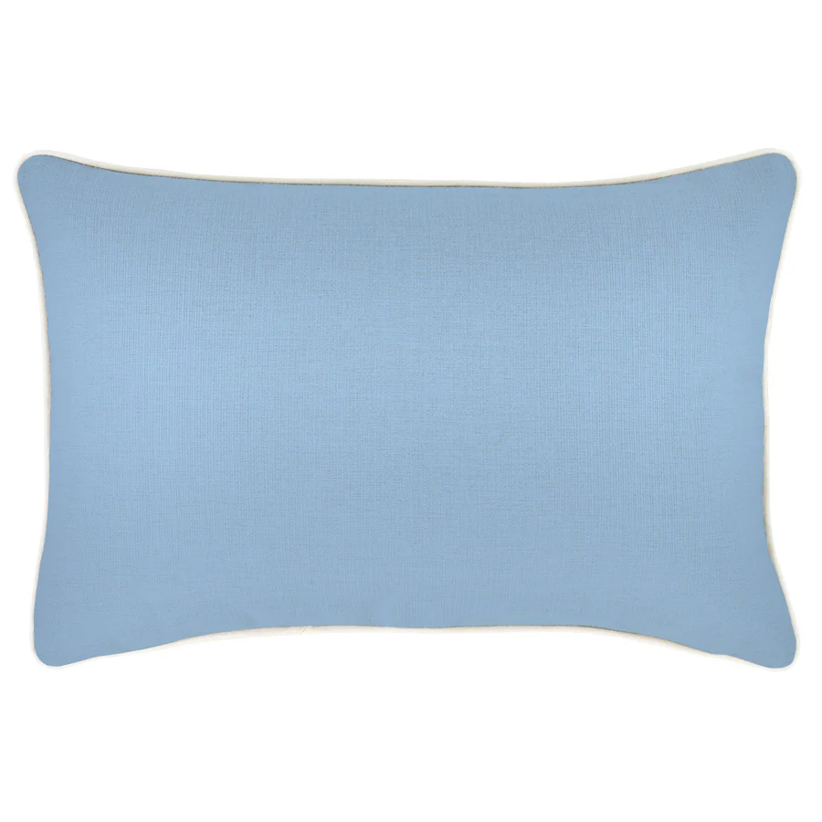 Outdoor Cushion With Piping Solid Pale Blue 35cm x 50cm