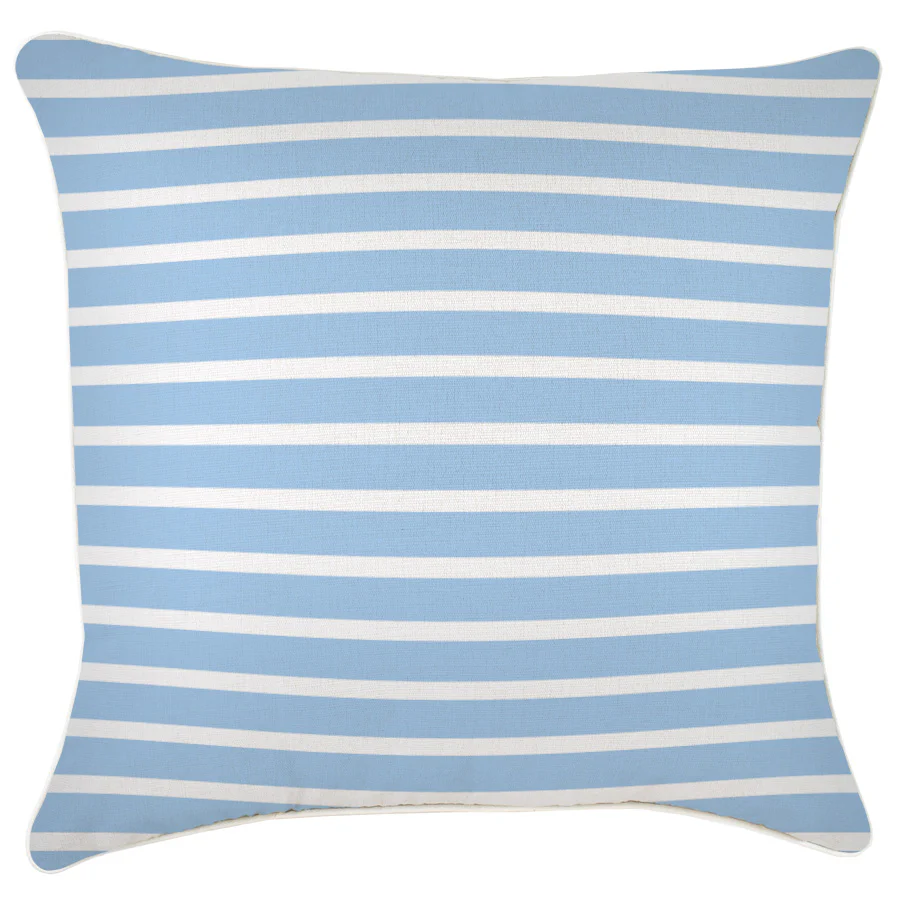 Outdoor Cushion With Piping Hampton Stripe Pale Blue 60cm x 60cm