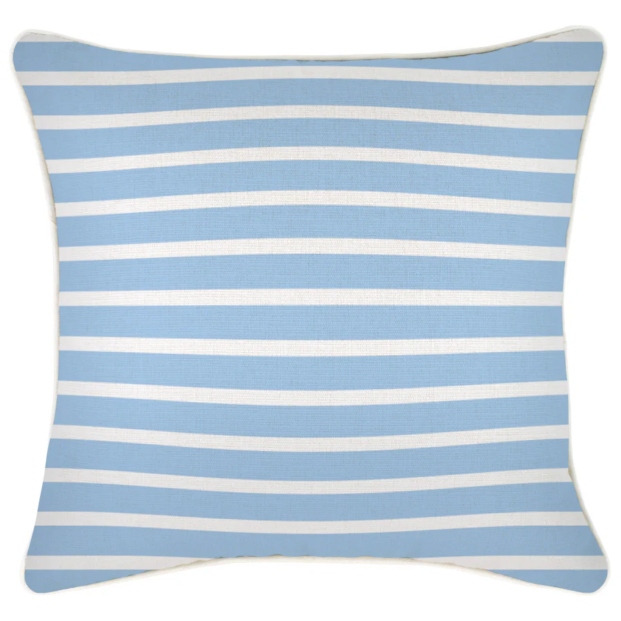 Outdoor Cushion With Piping Hampton Stripe Pale Blue 45cm x 45cm